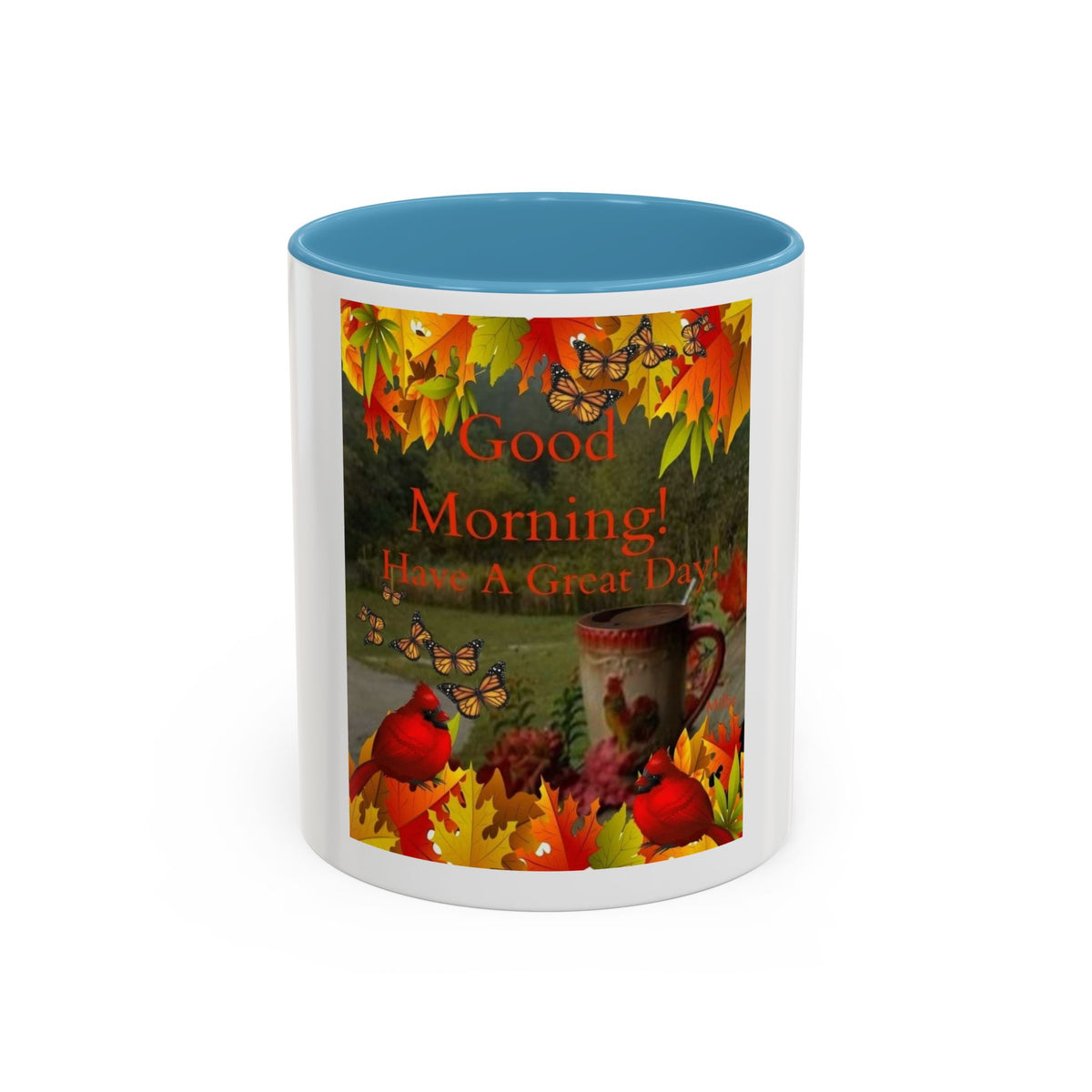 Autumn 'Good Morning! Have A Great Day' Accent Coffee Mug