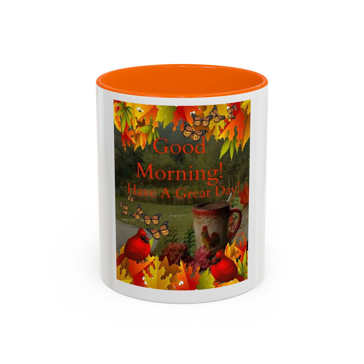 Autumn 'Good Morning! Have A Great Day' Accent Coffee Mug