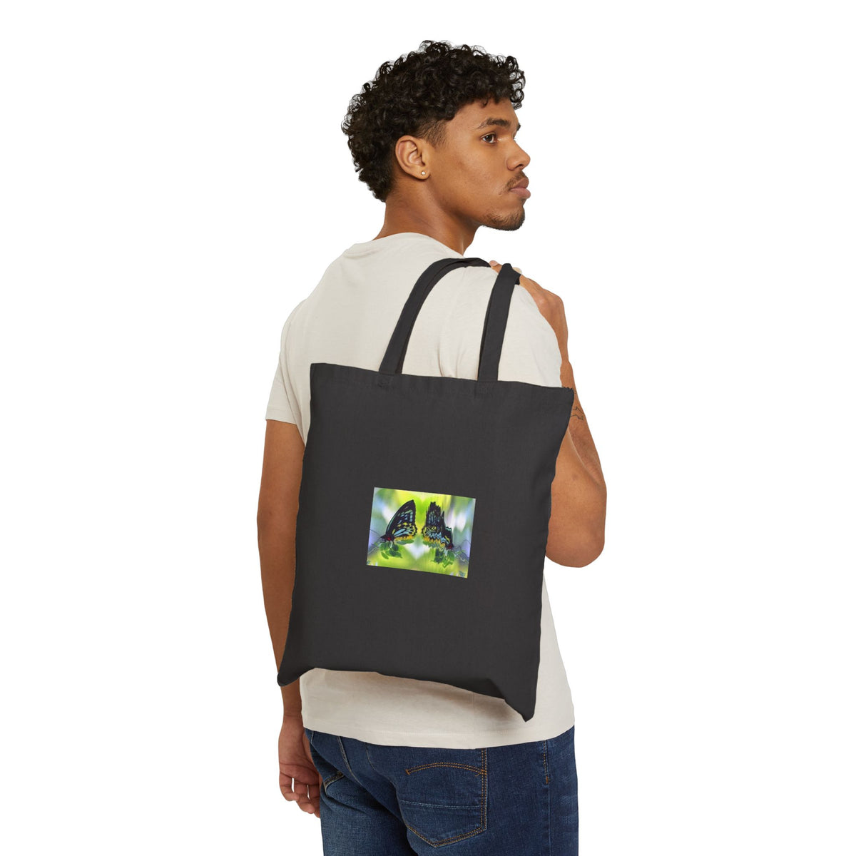 Butterfly Garden Cotton Tote Bag – Eco-Friendly Floral Shopper