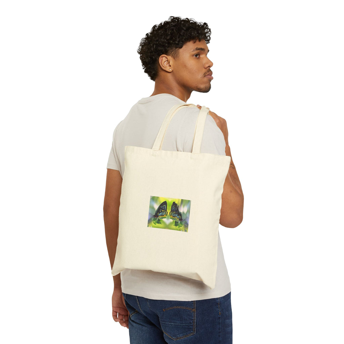 Butterfly Garden Cotton Tote Bag – Eco-Friendly Floral Shopper