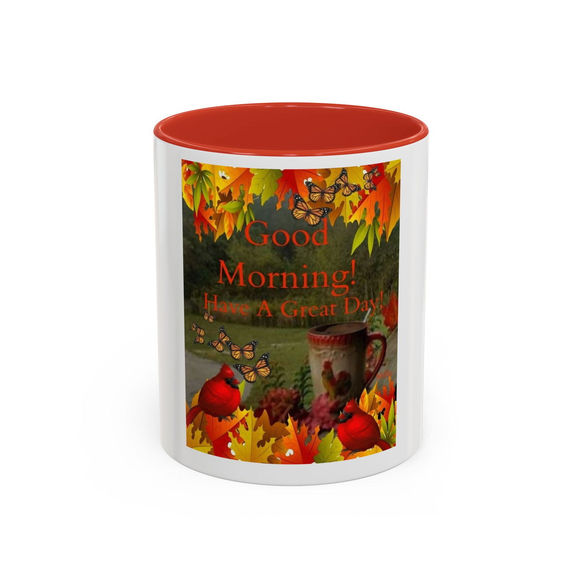 Autumn 'Good Morning! Have A Great Day' Accent Coffee Mug