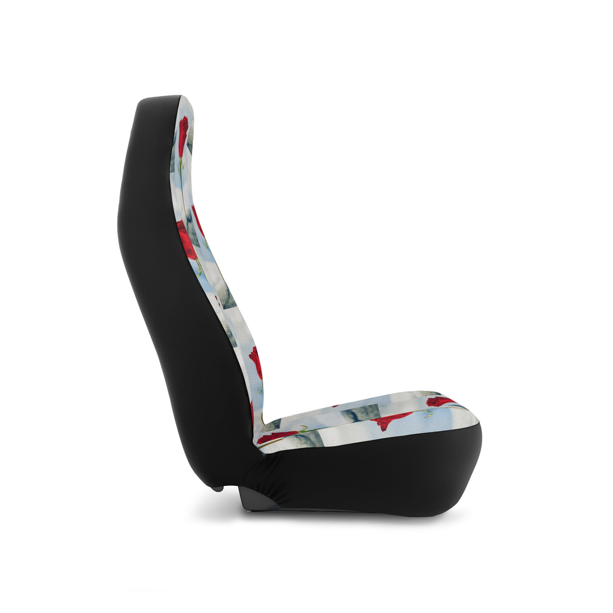 Red Rose Pattern Car Seat Covers — Romantic Floral Auto Seat Protector