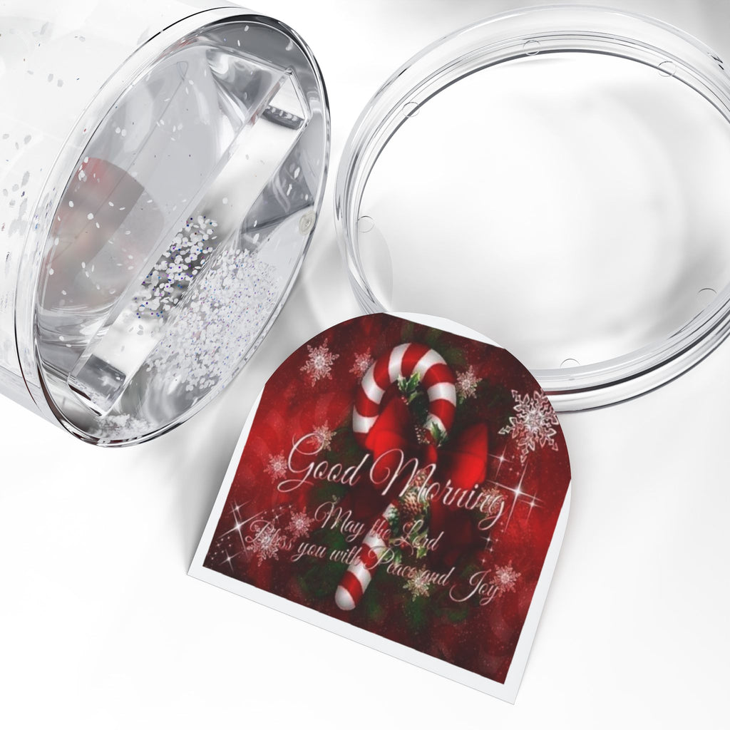 Candy Cane Snow Globe – 'Good Morning' Holiday Keepsake