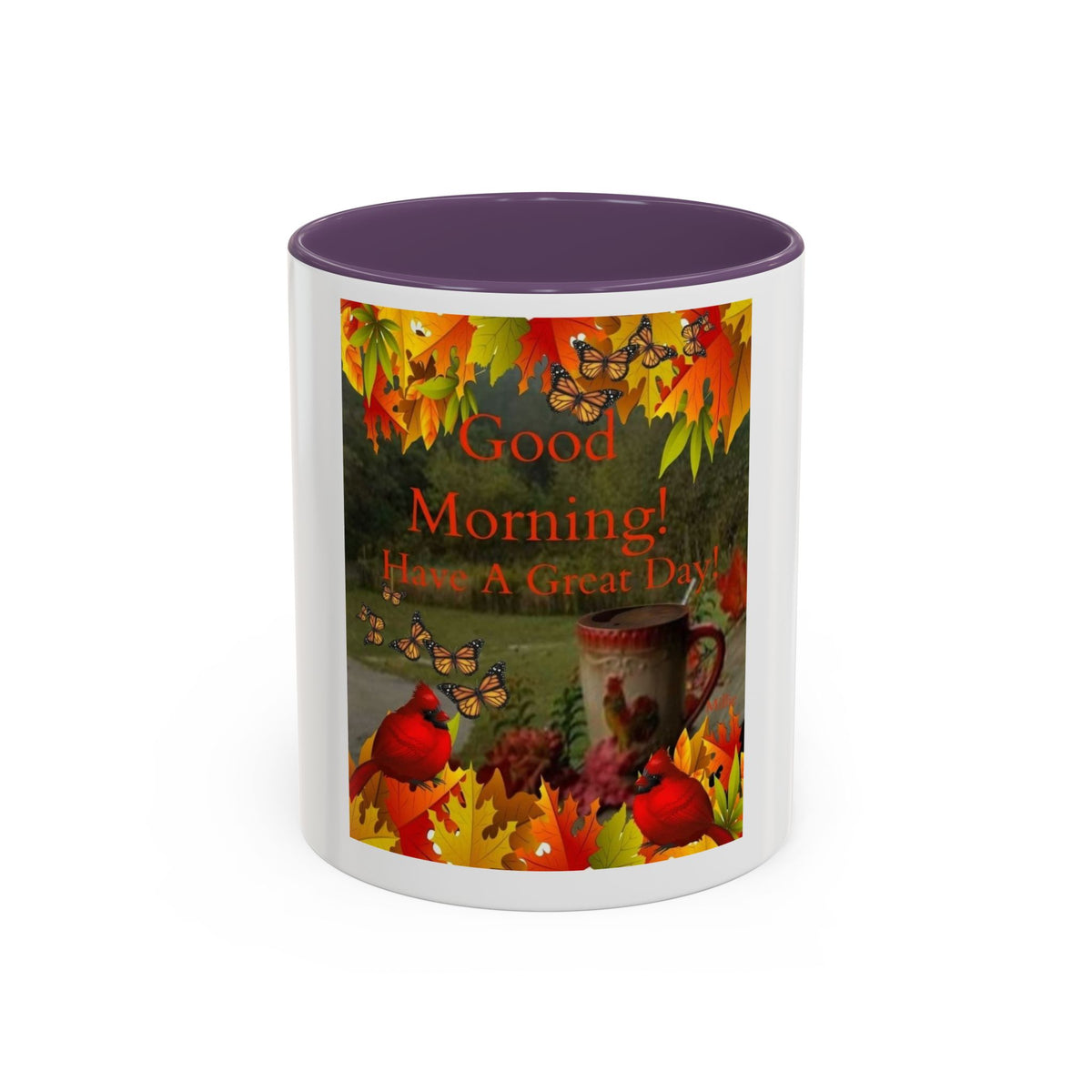 Autumn 'Good Morning! Have A Great Day' Accent Coffee Mug