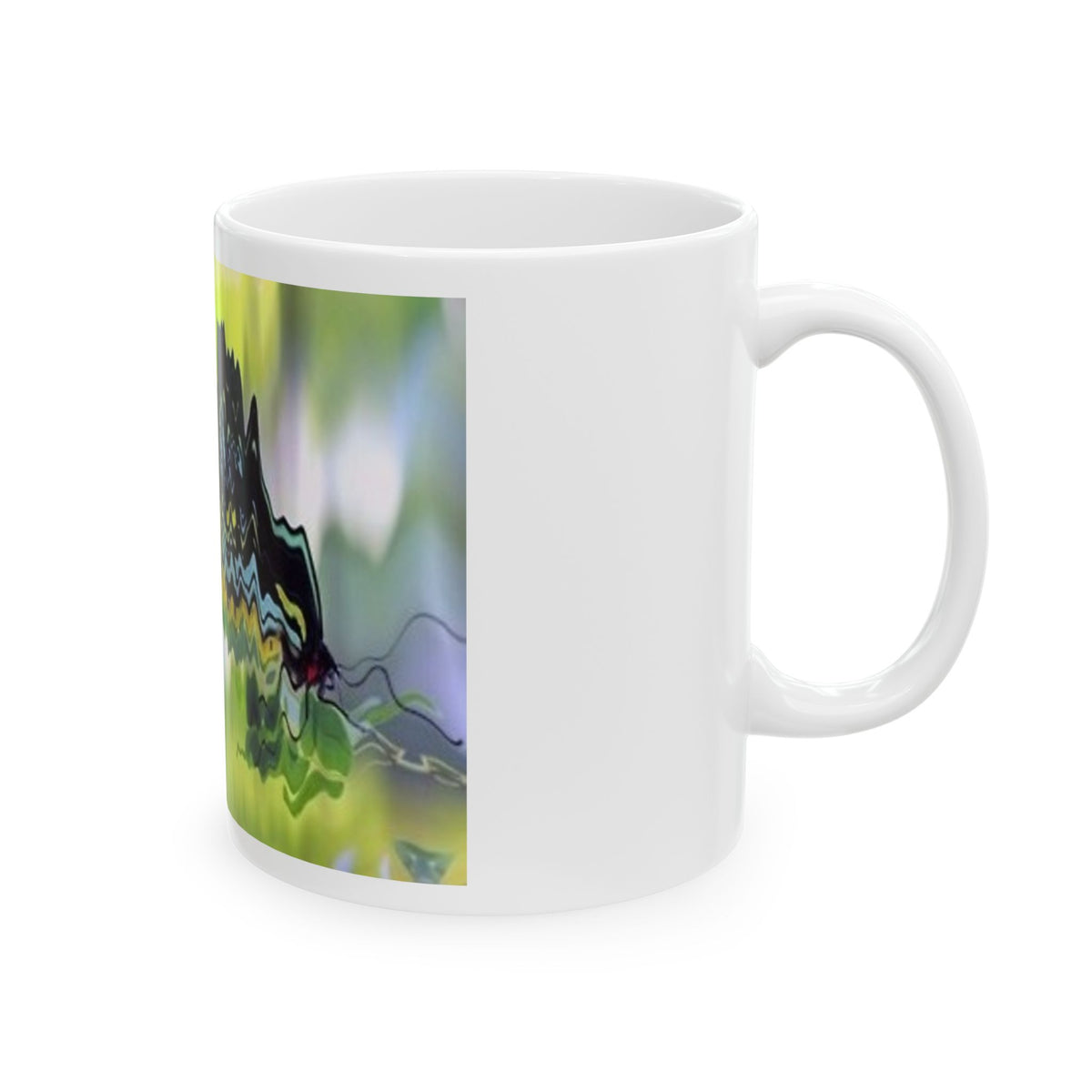 Butterfly Reflection Ceramic Mug — Nature-Inspired Tea & Coffee Cup (11oz, 15oz)