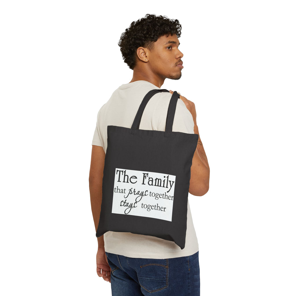 Tote Bag — "The Family That Prays Together Stays Together" Scripture Canvas Tote