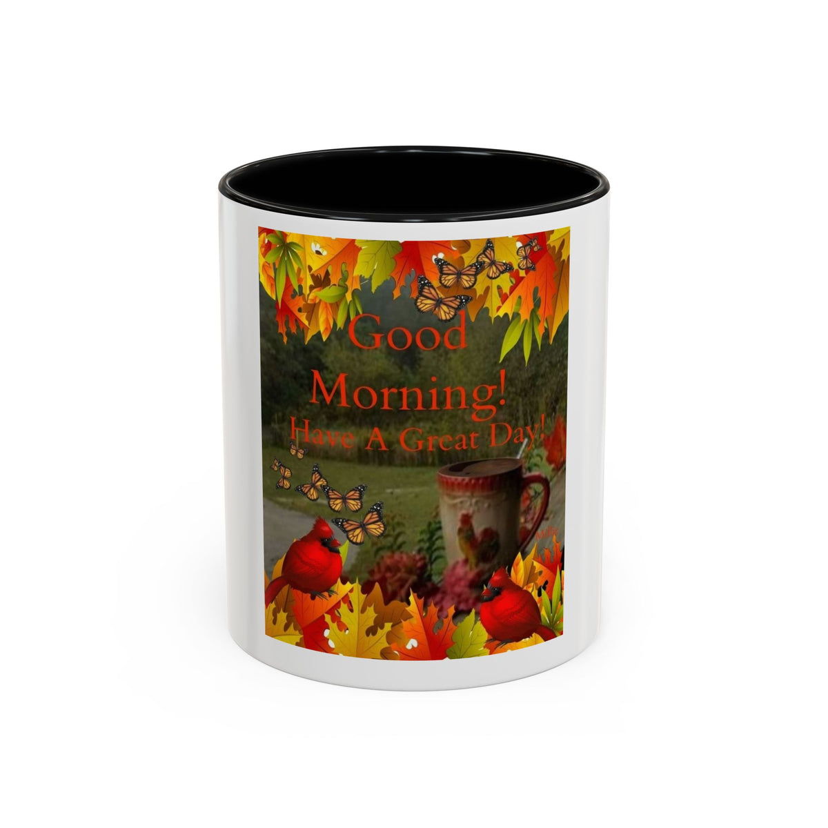 Autumn 'Good Morning! Have A Great Day' Accent Coffee Mug
