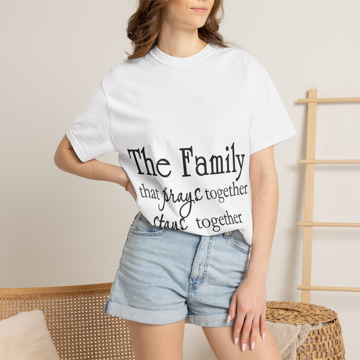 Family Prayer T-Shirt — "The Family that prays together stays together" Christian Tee