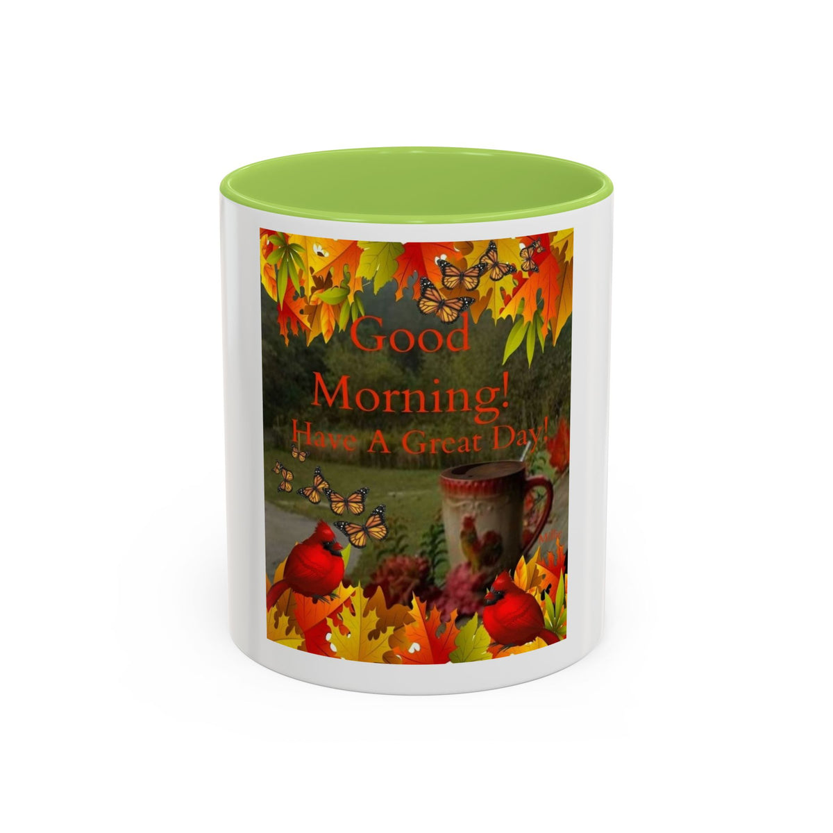 Autumn 'Good Morning! Have A Great Day' Accent Coffee Mug