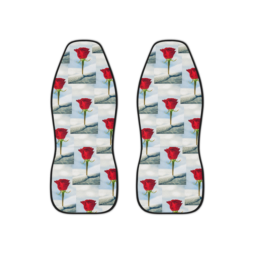 Red Rose Pattern Car Seat Covers — Romantic Floral Auto Seat Protector