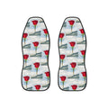 Red Rose Pattern Car Seat Covers — Romantic Floral Auto Seat Protector