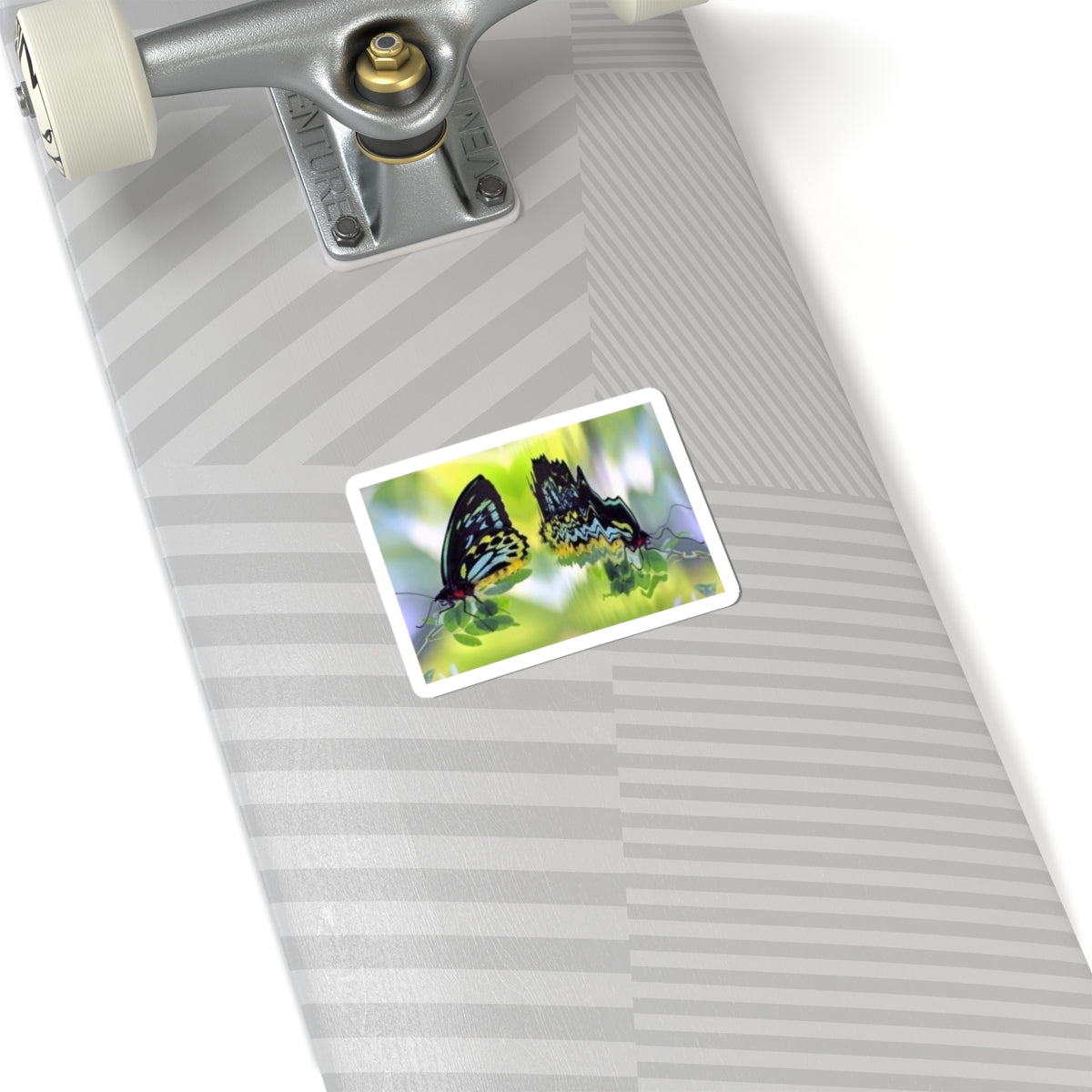 Butterfly Reflection Kiss-Cut Sticker — Colorful Nature Laptop Decal