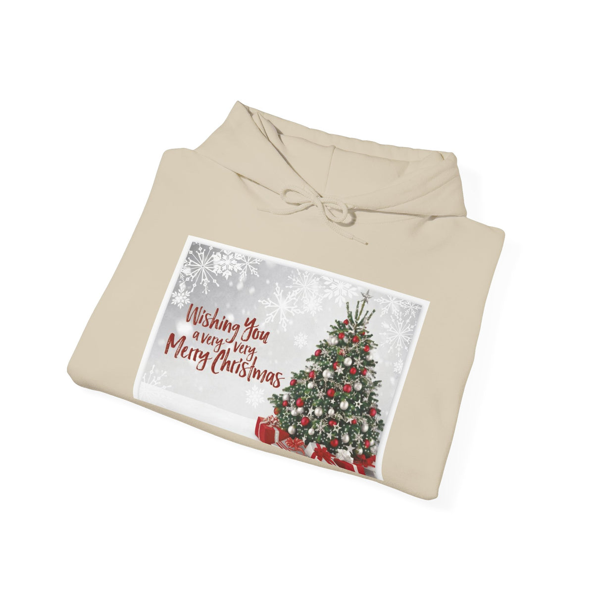 Christmas Tree Hoodie — "Wishing You a Merry Christmas" Holiday Sweatshirt