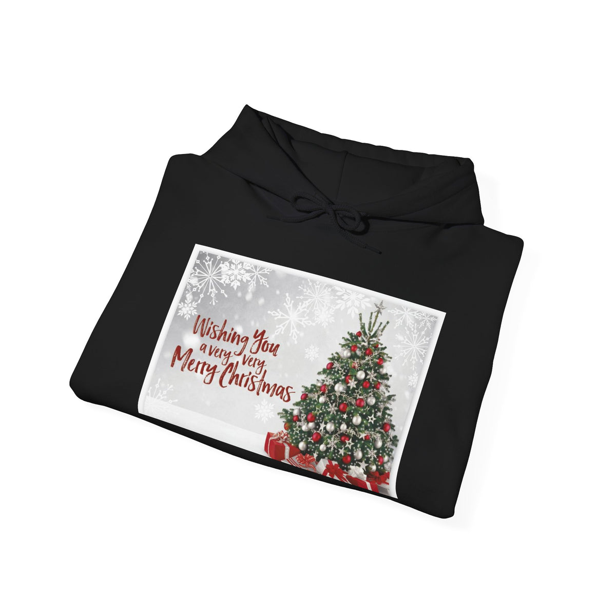 Christmas Tree Hoodie — "Wishing You a Merry Christmas" Holiday Sweatshirt