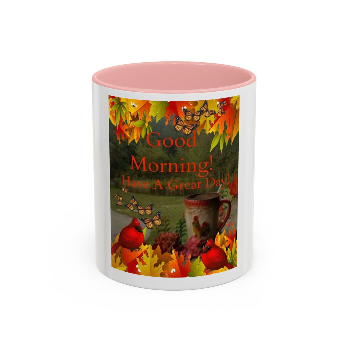 Autumn 'Good Morning! Have A Great Day' Accent Coffee Mug