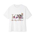 LOVE Floral Leopard Graphic Tee — #loved #grateful #blessed Oversized Boxy Shirt