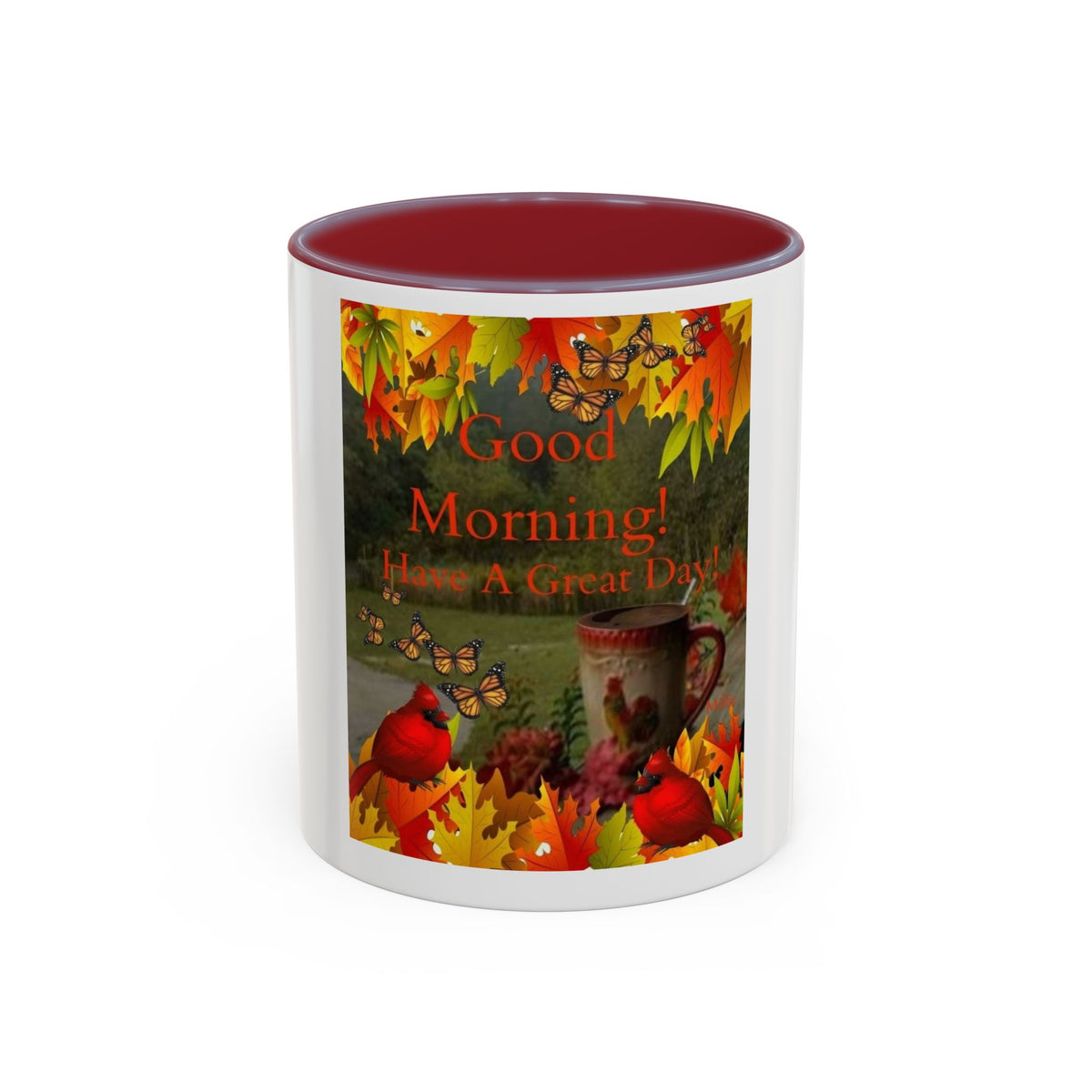 Autumn 'Good Morning! Have A Great Day' Accent Coffee Mug