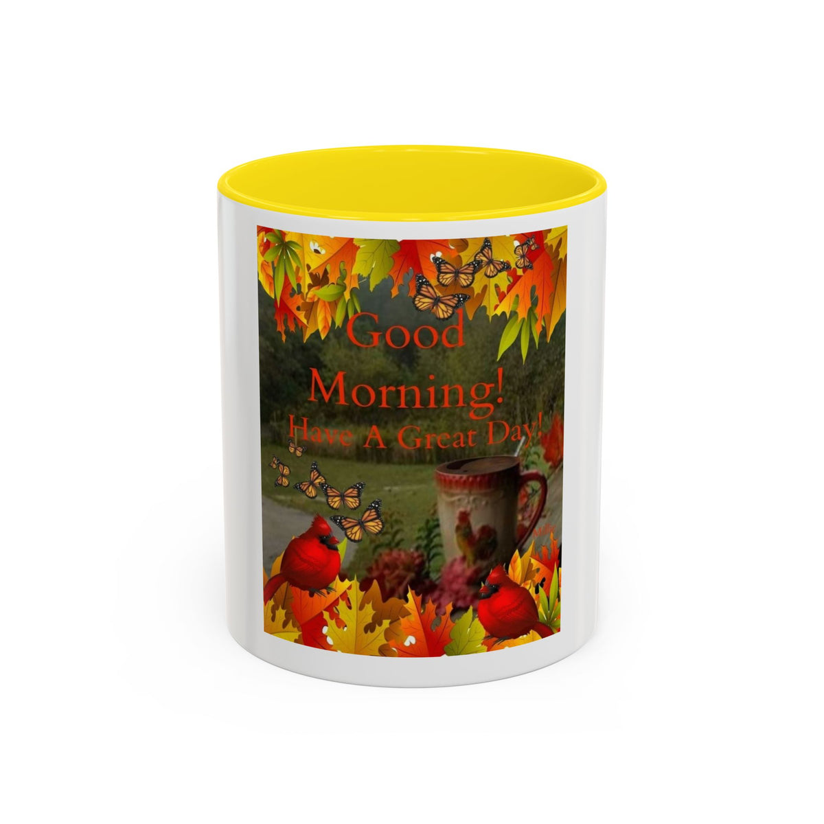 Autumn 'Good Morning! Have A Great Day' Accent Coffee Mug