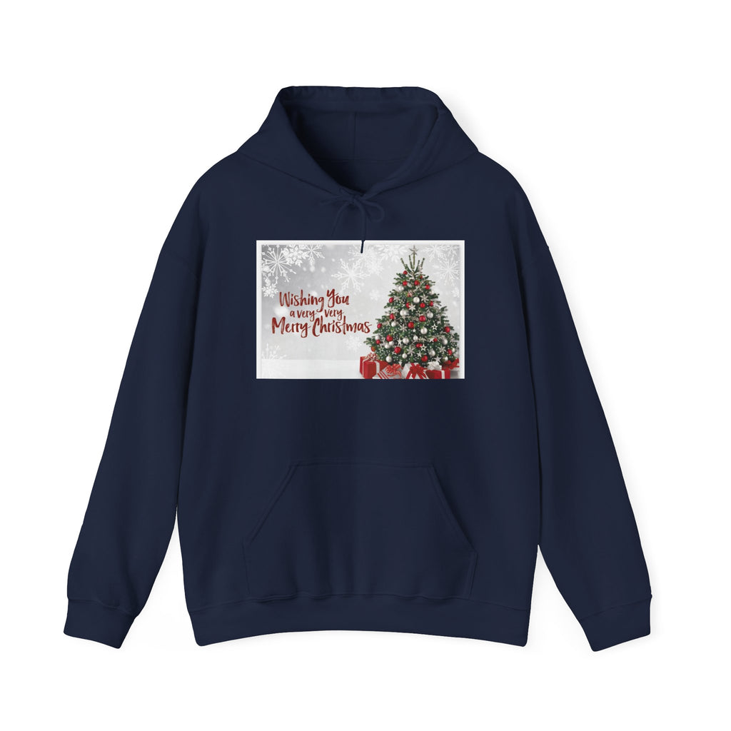 Christmas Tree Hoodie — "Wishing You a Merry Christmas" Holiday Sweatshirt