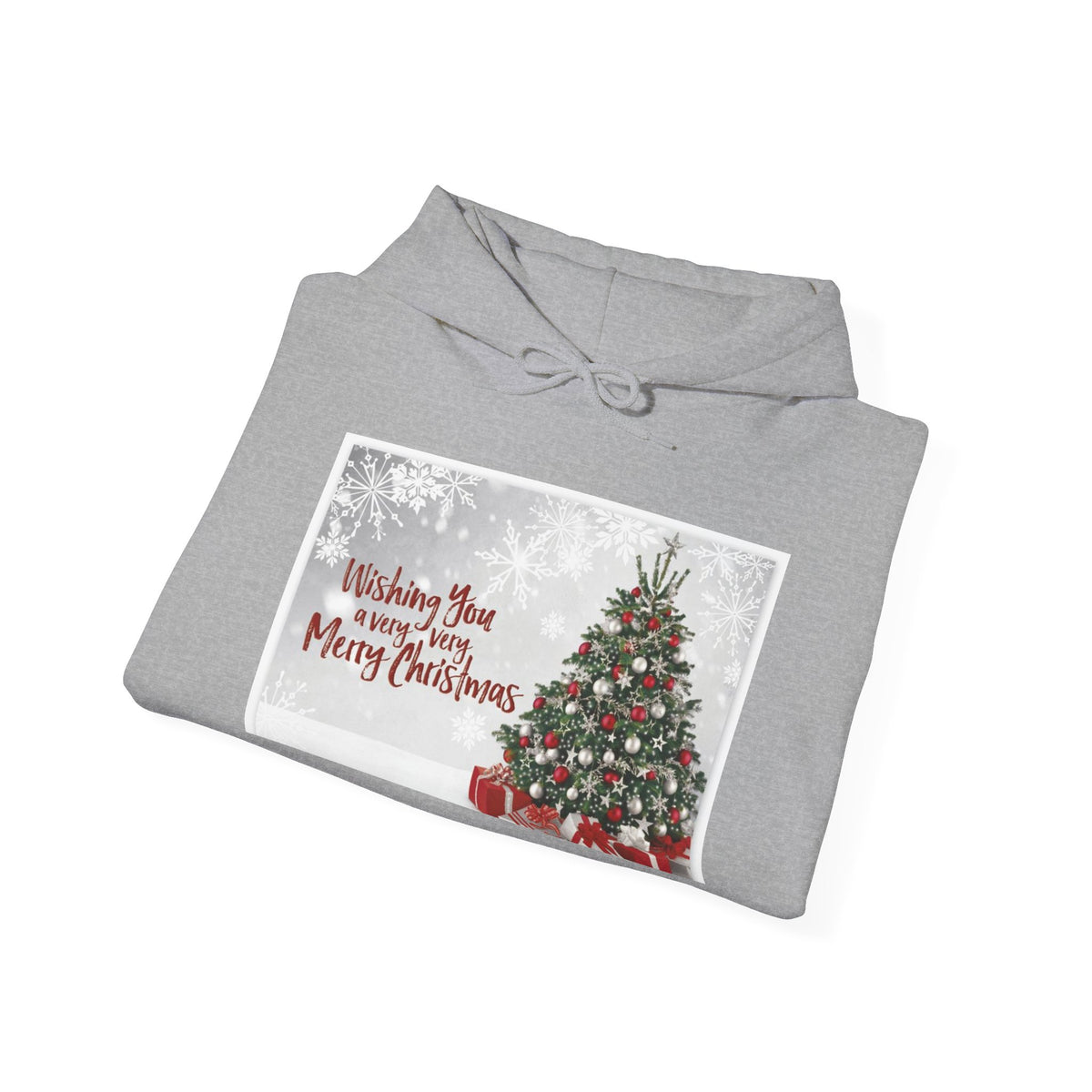 Christmas Tree Hoodie — "Wishing You a Merry Christmas" Holiday Sweatshirt